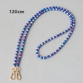 Detailed view of 120cm acrylic bead chain with blue beads and gold metal lobster clasps - Blue-120CM