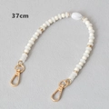 Detail of 37cm acrylic beaded chain with white beads and golden lobster clasps for bags - White-37CM(Gold)