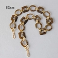 Detailed 82cm handbag strap with amber resin links and gold metal lobster clasps - 82cm / Brown