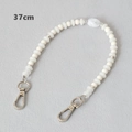 37cm cream beaded strap with silver metal spacers and lobster clasps for bags or phones - White-37CM(Silver)