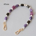Detail of 41cm acrylic beaded chain with purple marble and black beads and gold lobster clasps - Purple Series-41CM
