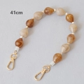 Detailed view of 41cm acrylic water drop bead chain with polished gold metal lobster clasps - Apricot-41CM