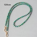 Detailed 120cm green acrylic bead chain with golden metal spring clasps for bags and phones - Green-120CM
