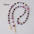 Detailed view of 120cm acrylic mixed bead chain with marble texture and gold lobster clasps - Purple Series-120CM