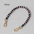 Detailed view of a 33cm colorful clay bead chain with golden metal lobster clasps - Black-33CM