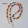 Detail of 120cm colorful acrylic beaded strap with golden metal lobster clasps - Brown Series-120CM