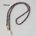 Detail of 120cm colorful polymer clay bead chain with golden metal lobster clasps - Black-120CM