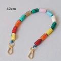 Detail of 42cm colorful acrylic bead chain with marble texture and gold lobster clasps - 42cm
