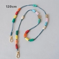 Detail of 120cm colorful acrylic beaded chain with gold metal hooks and bright candy colors - 120cm