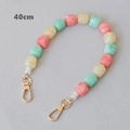 Versatile 40cm acrylic bead chain with marble texture for bags or phone straps - Multicolor Mix-40CM