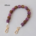 Detail of 40cm acrylic bead bag strap in purple marble texture with gold metal clasps - Purple Amber Mix-40CM