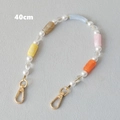 Detail of 40cm colorful acrylic beaded strap with gold lobster clasps and pearls - Blue Multi-40CM