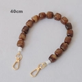 Detail of 40cm brown marble resin bag chain strap with golden lobster clasps - Amber-40CM