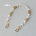 Detail of 40cm acrylic bead strap with pearls and amber resin tubes for bags - Apricot-40CM
