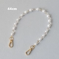 Detail of 44cm acrylic pearl and crystal bead bag strap with gold lobster clasps - Pearl Color-44CM
