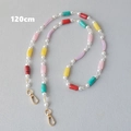 120cm colorful acrylic beaded strap with pearls and gold lobster clasps for phone or bag - Purple Multi-120CM