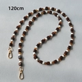 Detail of 120cm strap with brown wood beads, amber resin beads, and gold metal clasps - Style 1 / 120cm