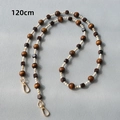 Detailed view of 120cm beaded bag strap with wood beads and gold lobster clasps - Style 2 / 120cm