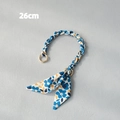 Close-up of 26cm floral silk scarf bag handle strap with polished gold metal clasps - Floral (2) / 26cm Pieces/Pack