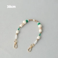 Cadena de cuentas acrílicas de 38cm con cierres de langosta dorados para bolsos y móviles - Albaricoque (38cm)