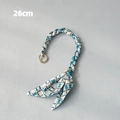 Detail view of 26cm woven silk scarf handbag chain with gold round metal clasps - Geometric (3) / 26cm Pieces/Pack