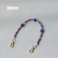 38cm lange Acryl-Perlenkette mit blauen und orangen Perlen und goldenen Karabinerverschlüssen - Blau Weiß Orange Mehrfarbiger Stil (Stil 2)
