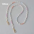 Detailed 120cm acrylic bead strap with faux pearls and colorful tubes for bags or phones - Pearl Color-120CM