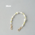 Détail de la lanière en perles acryliques de 38cm avec perles jaunes et fermoirs dorés - 38cm / Jaune