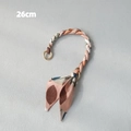 Close-up of a 26cm woven handbag chain with pink orange straps and a leaf print silk scarf - Multicolor Braided (6) / 26cm Pieces/Pack