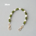 Detail van 38cm ketting met groene marmeren hars kralen en gouden sluitingen voor tassen - Groen Marmer Splicing Wit (1)