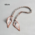 Detail of 60cm silver chain and brown floral silk scarf handbag strap accessory - Style 1 (Silver)