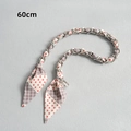 60cm stylish silver chain with interwoven heart and plaid ribbon for handbag and bag accessories - Style 2 (Silver)