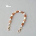 Detail van 38cm oranje marmeren acryl en witte hars kralenketting met gouden sluiting - Oranje Marmer Splicing Wit (4)