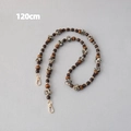 Detail of 120cm leopard print plush and wood bead crossbody chain with gold clasps - Style 2 / 120cm