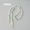 Detail of a 120cm colorful acrylic beaded chain with mint green and cream white beads - Green-120CM