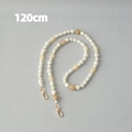 Détail chaîne en perles acryliques de 120cm avec perles ambre et crème et fermoirs dorés - Abricot (120cm)