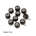 10pcs black number 8 billiards style stainless steel beads for DIY jewelry making - Black 8 Pattern (HP0228G01)