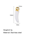 White horn pendant charm in stainless steel with gold clasp 18mm length for DIY - Vacuum Plated Enamel Style / White