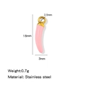 Pink enamel chili pendant in stainless steel with 18mm height for DIY jewelry - Vacuum Plated Enamel Style / Pink