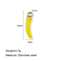 Polished yellow chili pepper pendant in stainless steel with detailed dimensions - Vacuum Plated Enamel Style / Yellow