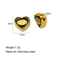 Goldenes Herz-Edelstahl-Amulett mit Evil-Eye-Emaille, 9x10mm für DIY-Schmuckzubehör - Einzelpreis (Tropföl) / Schwarzer Herz-Stil (HP0231G04)