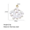 Pendente corallo in acciaio inossidabile con smalto bianco e finitura dorata - Bianco (HP0245G01)