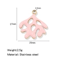 Pendente corallo in acciaio inossidabile rosa con bordo dorato e misure dettagliate - Rosa (HP0245G02)