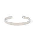 Polished silver stainless steel open cuff bracelet with minimalist heart cutout design - Heart Design Silver
