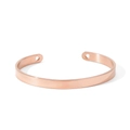 Polished rose gold open bangle featuring minimalist heart shape cutout ends for women - Heart Design Rose Gold
