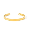 Golden stainless steel open cuff bracelet with minimalist heart cut-out detail - Heart Design Gold