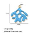 Ciondolo corallo blu in acciaio inossidabile 27mm 25mm per gioielli DIY peso 2,5g - Blu (HP0245G06)