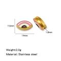 Rosa Emaille Böser Blick Perle aus goldenem Edelstahl für DIY-Schmuckherstellung - Einzelpreis (Tropföl) / Rosa Augenstil (HP0231G13)