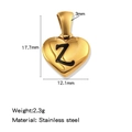 Pendentif cœur en acier doré avec lettre Z et mesures de dimensions précises - Or-Z
