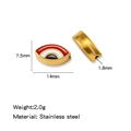 Goldene Edelstahlperlen mit Regenbogen-Böser-Blick-Emaille für DIY-Schmuckherstellung - Einzelpreis (Tropföl) / Roter Augenstil (HP0231G15)